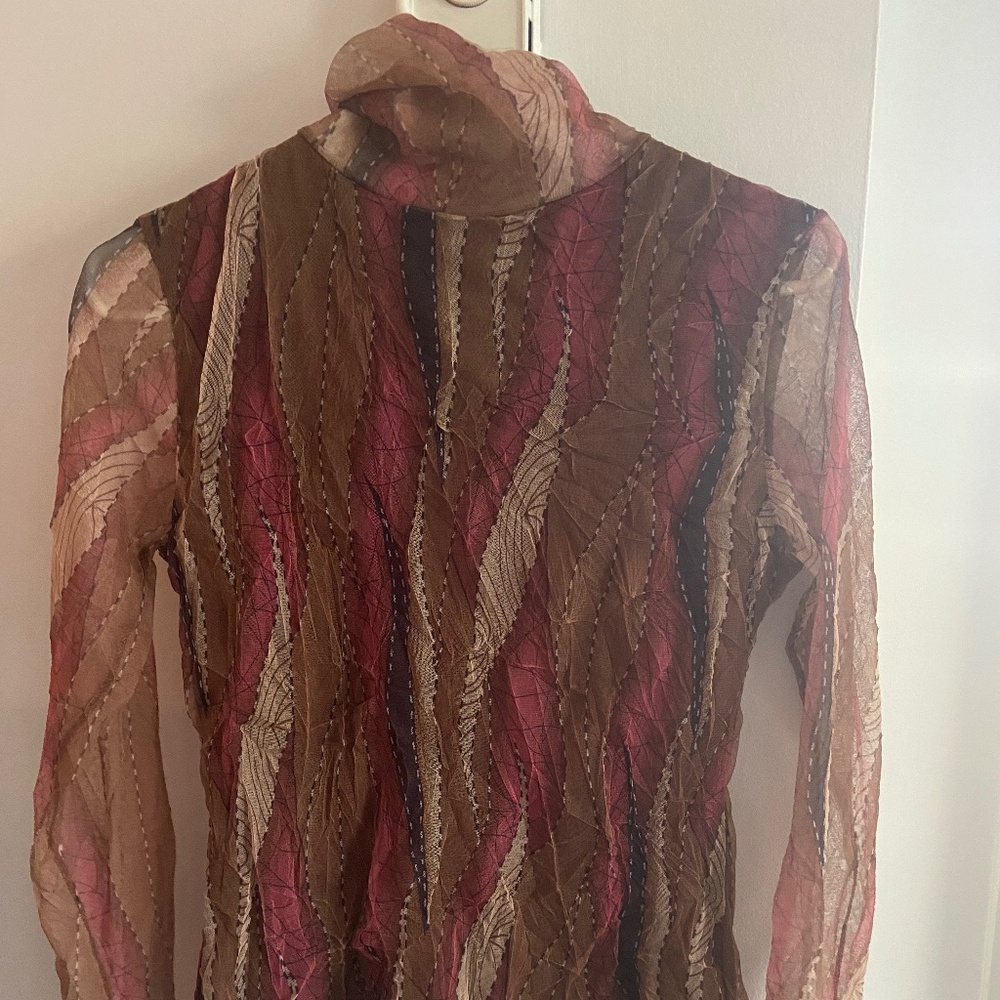 Long Sleeve Mesh Turtleneck